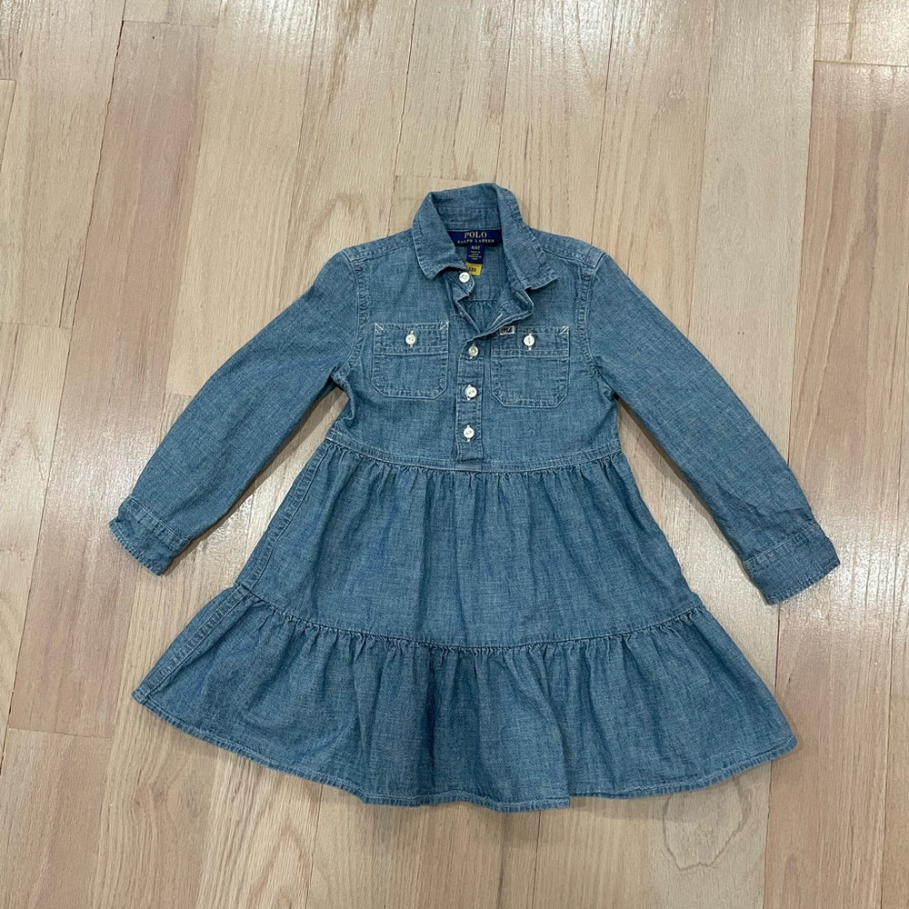 Ralph Lauren Blue Denim Long Sleeve Dress